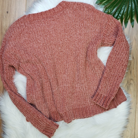 aerie Chunky Knit Crop Chenille Sweater - Picture 4 of 4